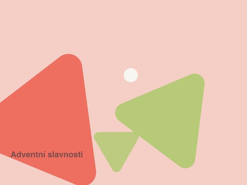 Ilustrace ve značkových barvách Trianglu – Adventní slavnosti