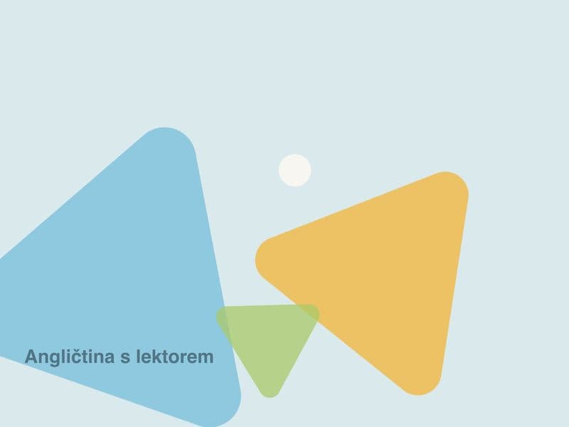 Ilustrace ve značkových barvách Trianglu – Angličtina s lektorem