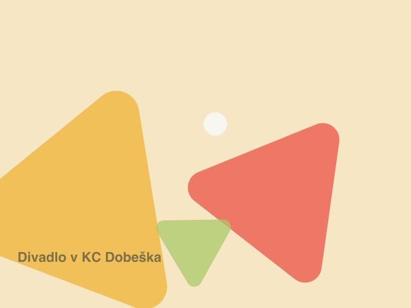 Ilustrace ve značkových barvách Trianglu – Divadlo v KC Dobeška