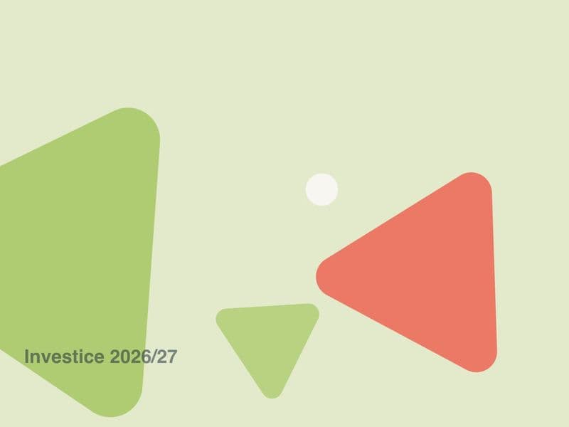Ilustrace ve značkových barvách Trianglu – Investice 2026/27