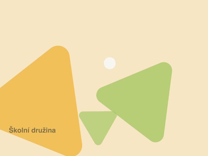 Ilustrace ve značkových barvách Trianglu – Školní družina