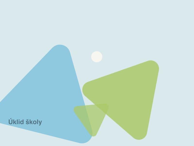 Ilustrace ve značkových barvách Trianglu – Úklid školy