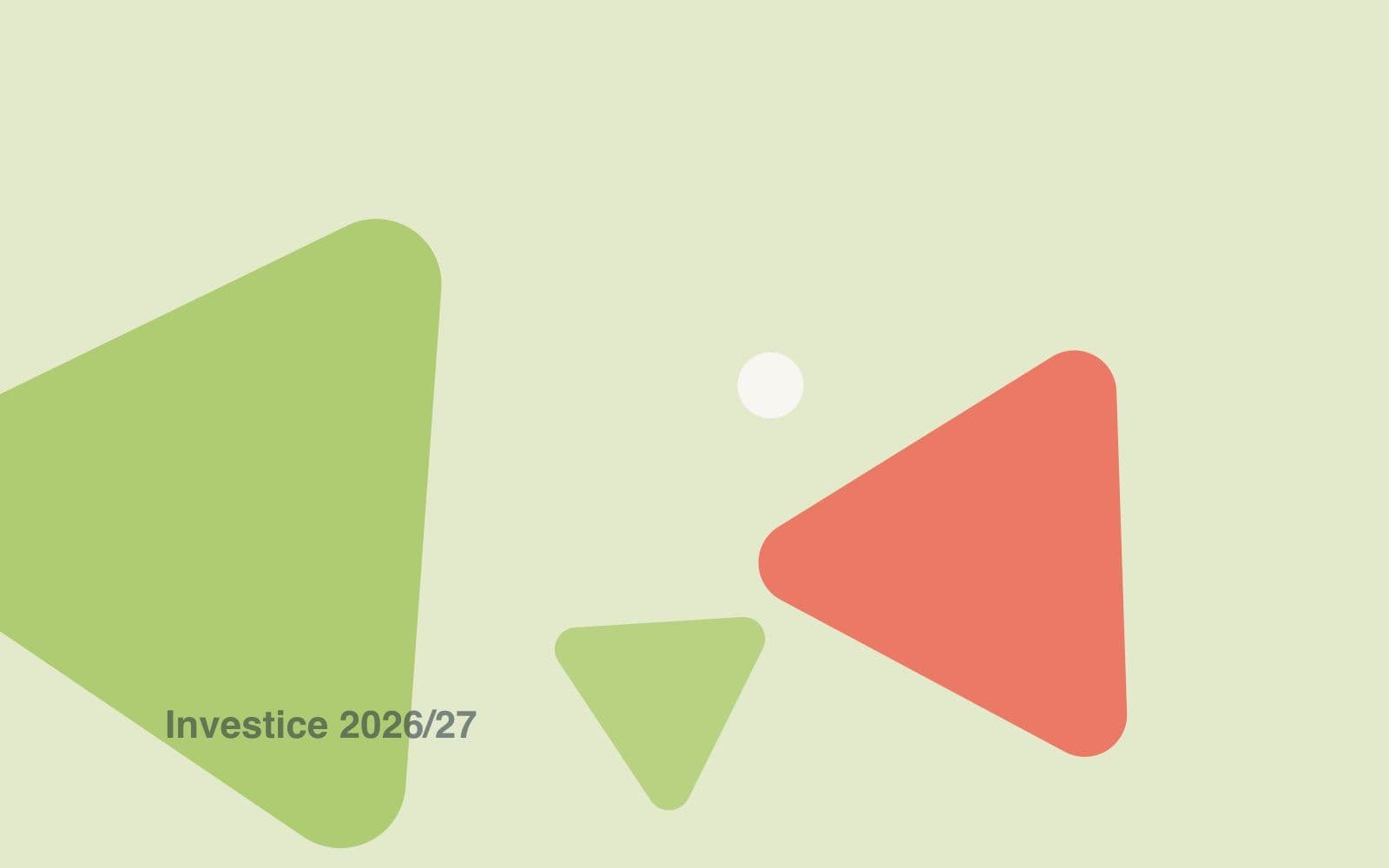 Ilustrace ve značkových barvách Trianglu – Investice 2026/27